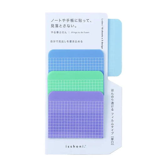 Isshoni Sticky Note Page Markers - Large, Blue - Daigo