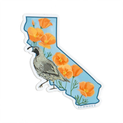 Birds & Blooms California Decal Sticker