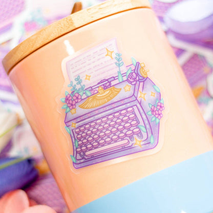 Dreamy Typewriter Clear Sticker