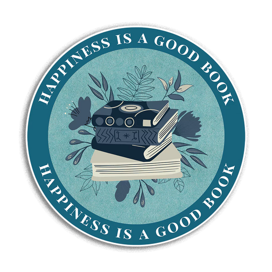 Happiness is a Good Book Vinyl Decal Sticker