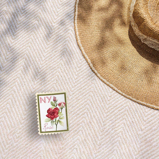 New York Rose Stamp-Style Sticker