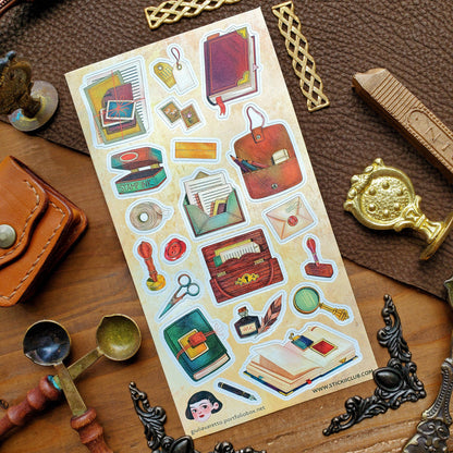 Vintage School Supplies Sticker Sheet