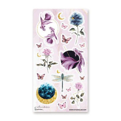 Moonlit Koi Pond Sticker Sheet