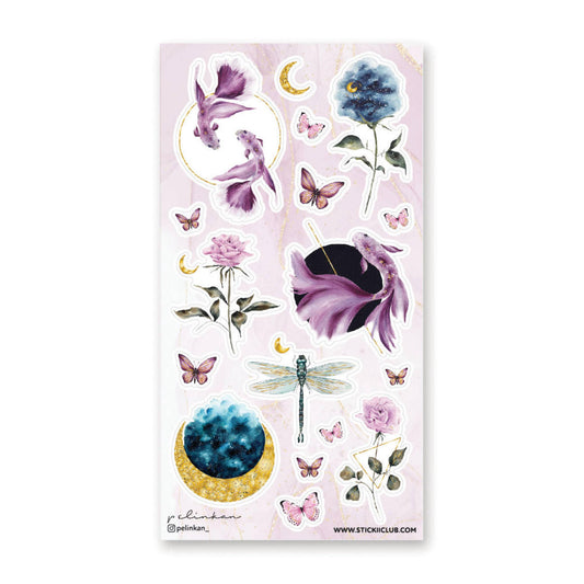 Moonlit Koi Pond Sticker Sheet