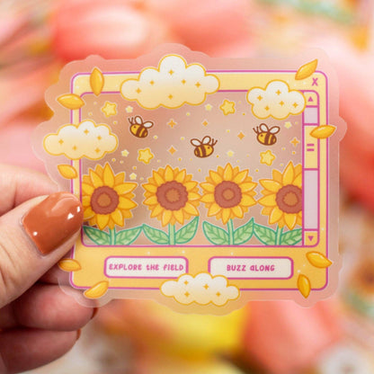 Sunflower Dreams Clear Sticker