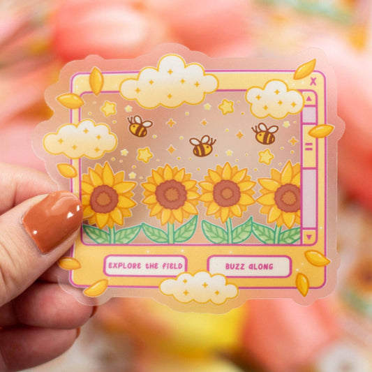 Sunflower Dreams Clear Sticker