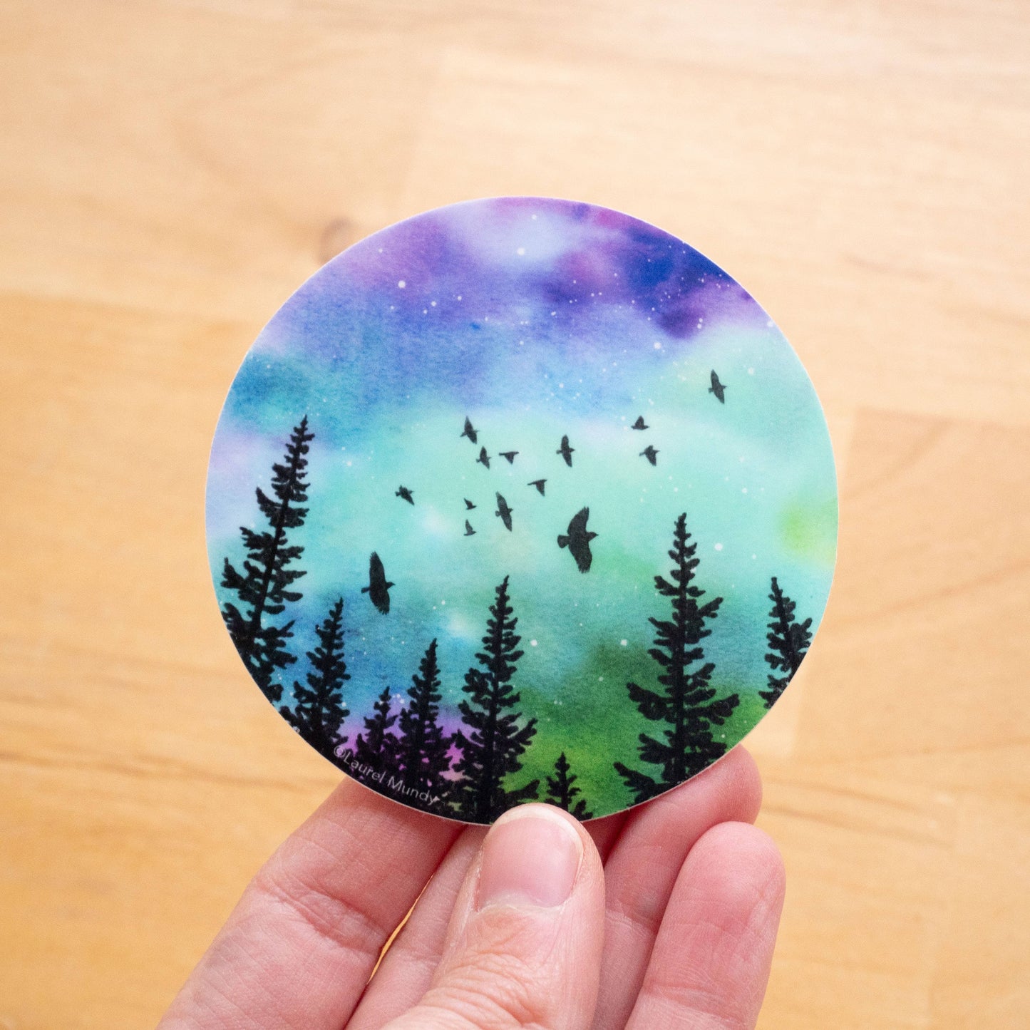Aurora Migration Round Vinyl Sticker