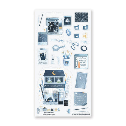 Cosmic Art Supply Sticker Sheet by @milkteadani