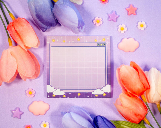 Violet Gradient Clouds Sticky Notes