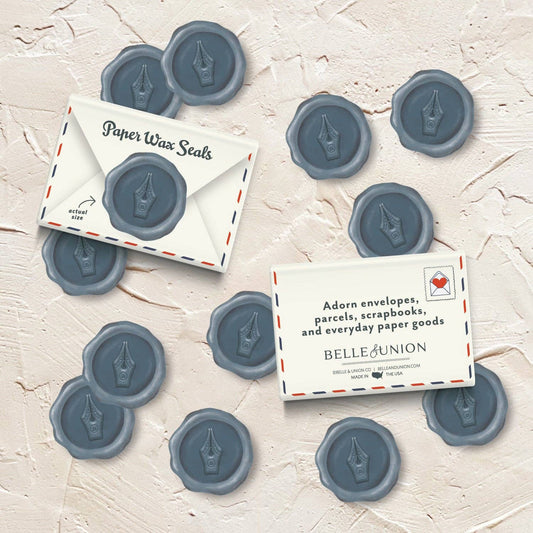 Navy Nib Paper Wax Seal Stickers, set of 12