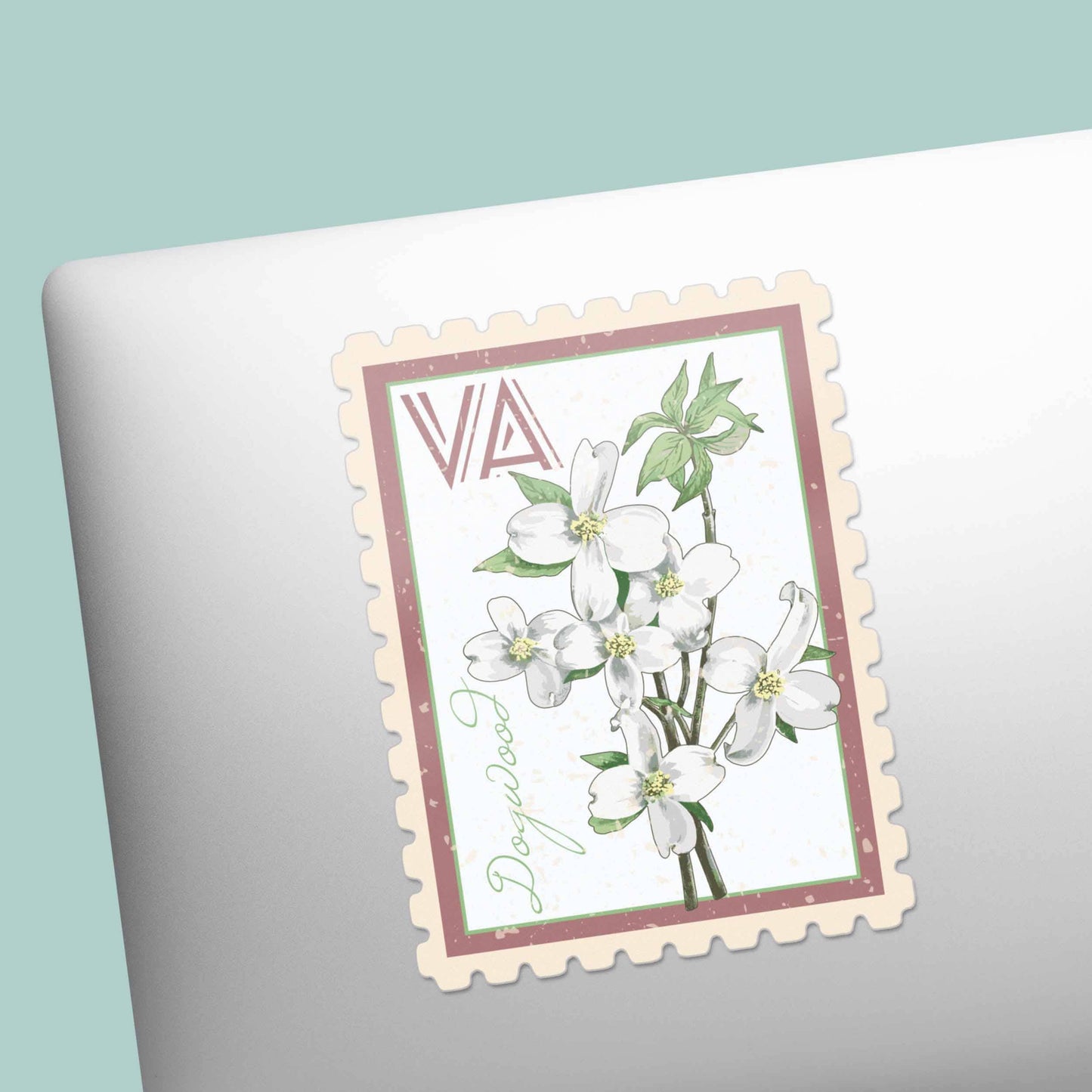 Virginia Dogwood Stamp-Style Decal