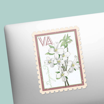 Virginia Dogwood Stamp-Style Decal