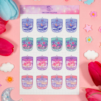 Affirmation Candles Sticker Sheet