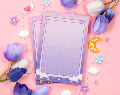 Violet Gradient Clouds Notepad