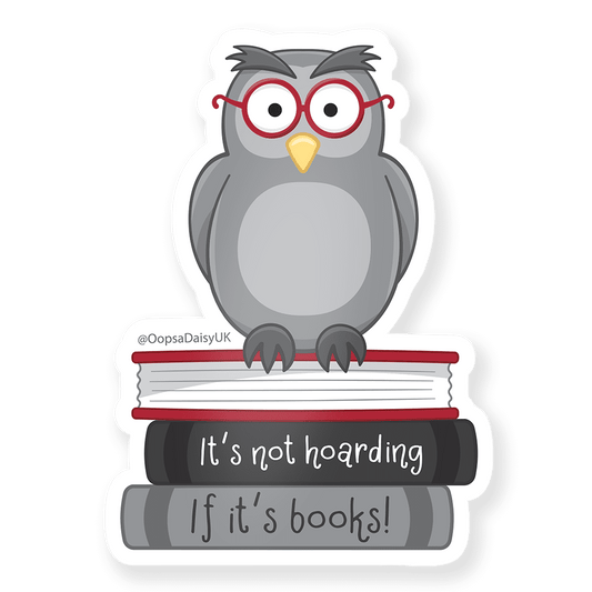 Book Hoarding Owl Sticker