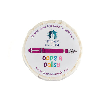 Shine Bright Like a Fountain Pen Foil Washi Tape by Oops a Daisy – Stationery Universe Exclusive