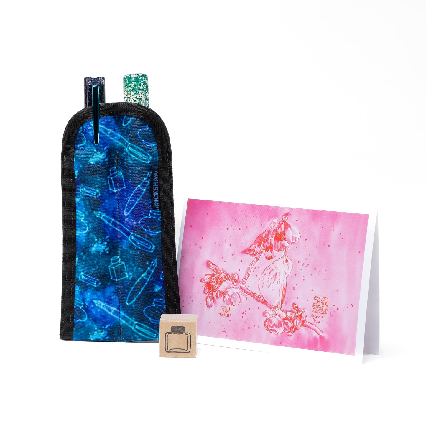 Mini ink bottle stamp, design #1