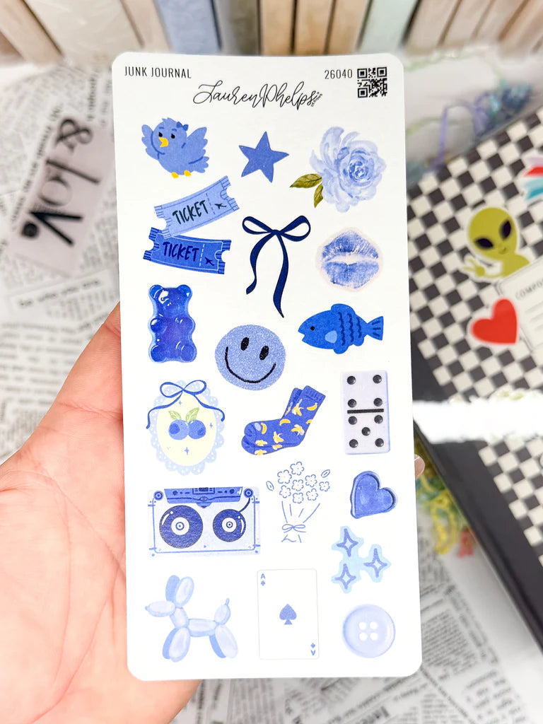 Junk Journal Trinkets Sticker Sheets by Lauren Phelps Designs