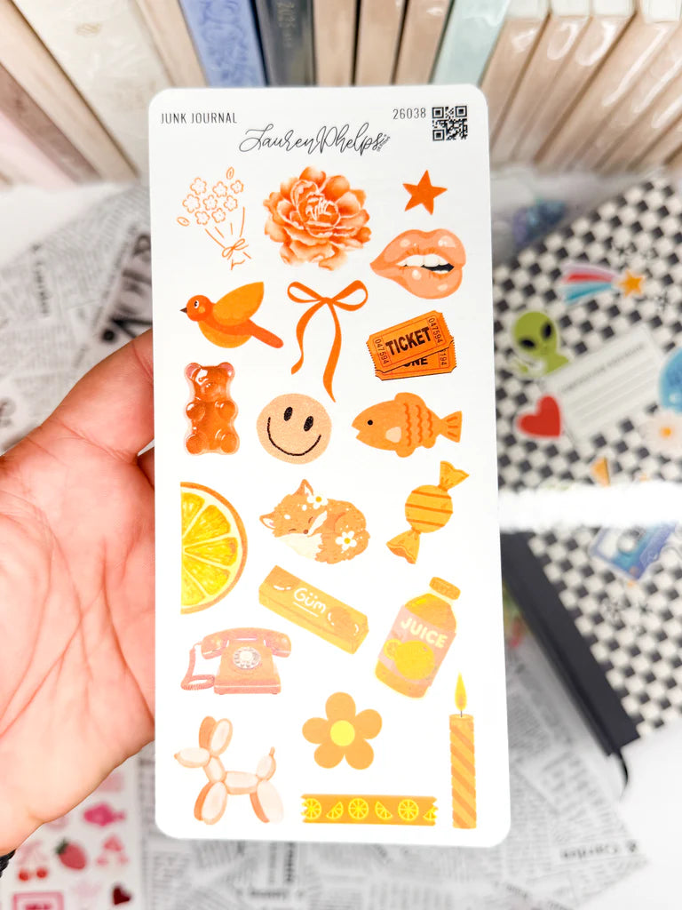 Junk Journal Trinkets Sticker Sheets by Lauren Phelps Designs