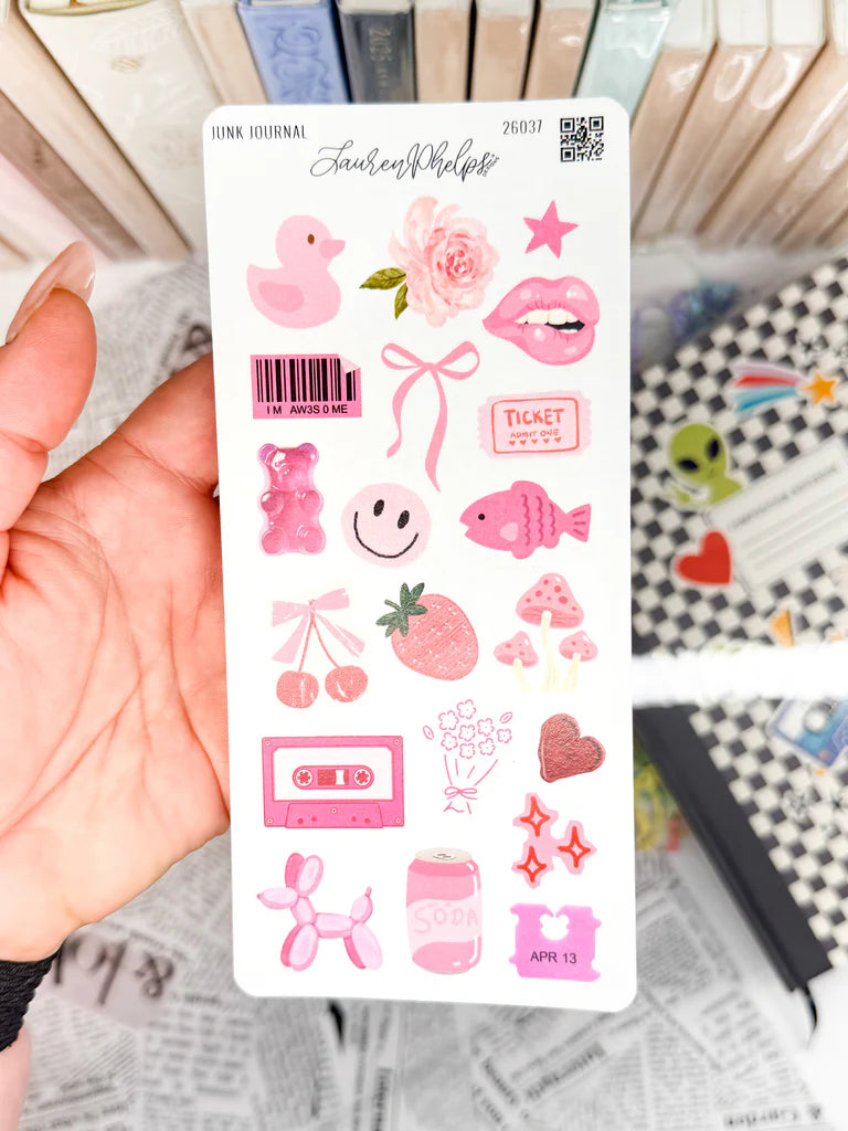 Junk Journal Trinkets Sticker Sheets by Lauren Phelps Designs