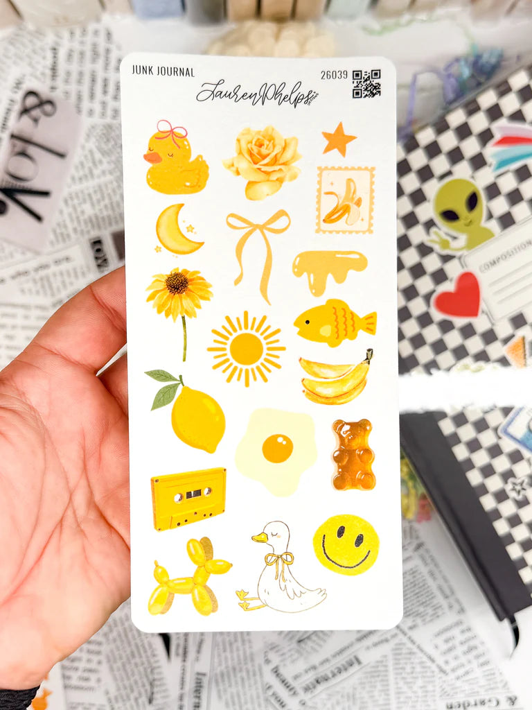 Junk Journal Trinkets Sticker Sheets by Lauren Phelps Designs