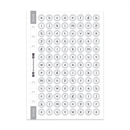 Typewriter Keys, Lower Case A5 Sticker Sheet