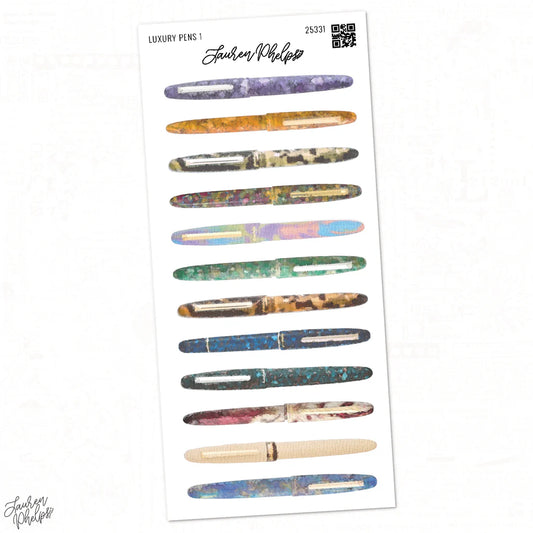 Luxury Pens Sticker Sheets by Lauren Phelps Designs