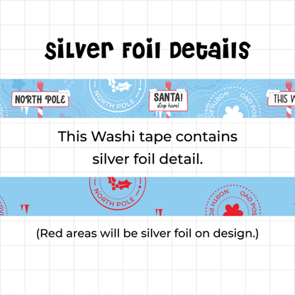 North Pole Silver Foil Washi Tape
