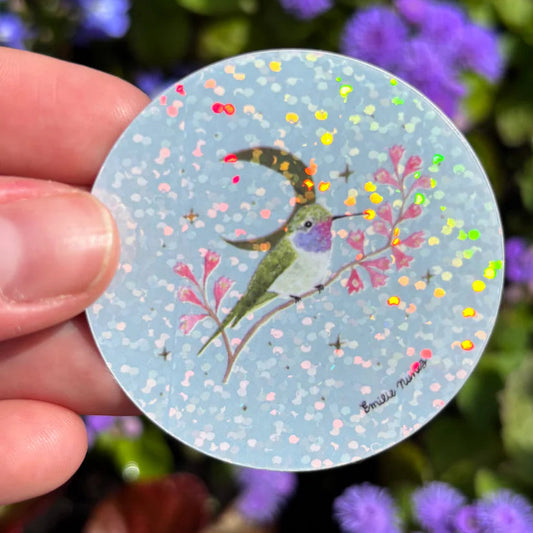 Oasis Hummingbird Glitter Sticker