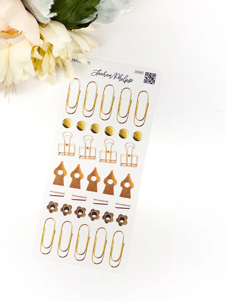 Paper Clips Sticker Sheet by Lauren Phelps Designs
