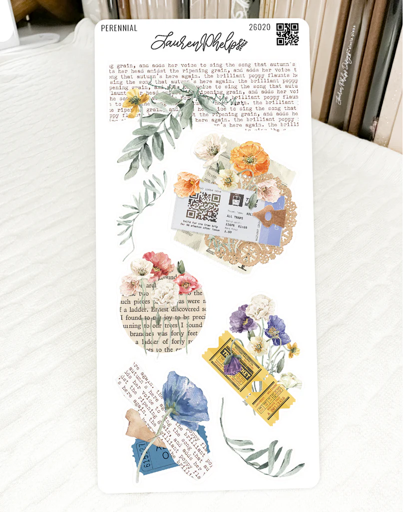 Perennials Collection Sticker Sheet Bundle of 6 by Lauren Phelps Designs