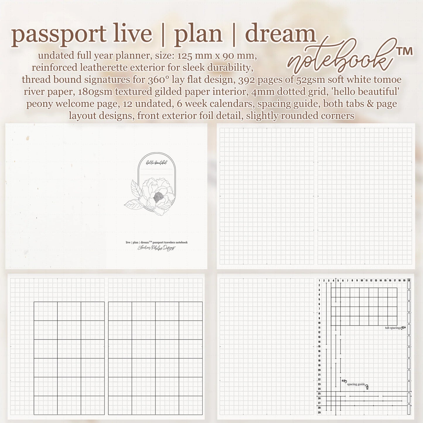 Passport Live | Plan | Dream® Notebook - Tomoe River Paper - Lauren Phelps Design