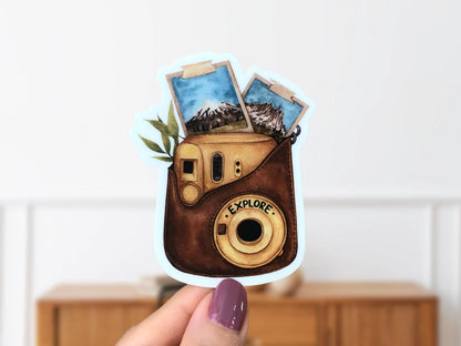 Explore Nature: Retro Camera Vinyl Decal
