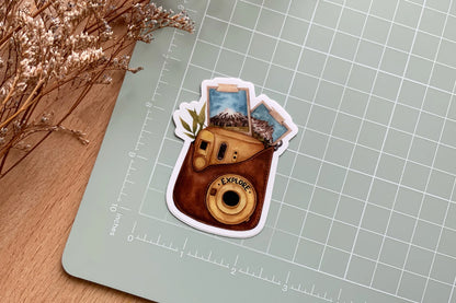 Explore Nature: Retro Camera Vinyl Decal