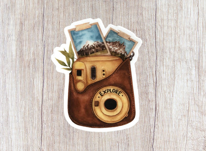 Explore Nature: Retro Camera Vinyl Decal
