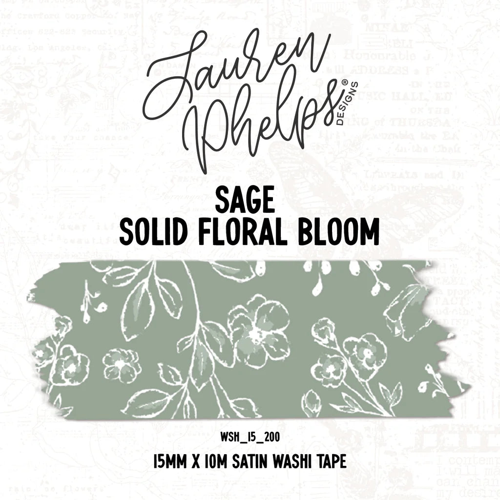 Solid Floral Bloom Washi Tape by Lauren Phelps Designs