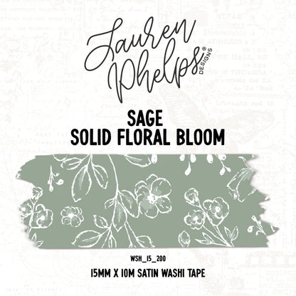 Solid Floral Bloom Washi Tape by Lauren Phelps Designs