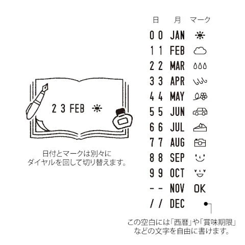 Stationery Rotating Date Stamp - Paintable, Pre-Inked Stamp