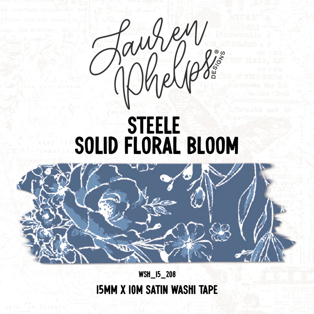 Solid Floral Bloom Washi Tape by Lauren Phelps Designs
