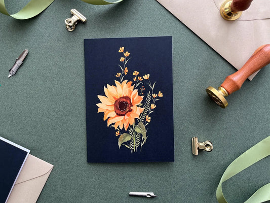 Sunflower Floral Notecard