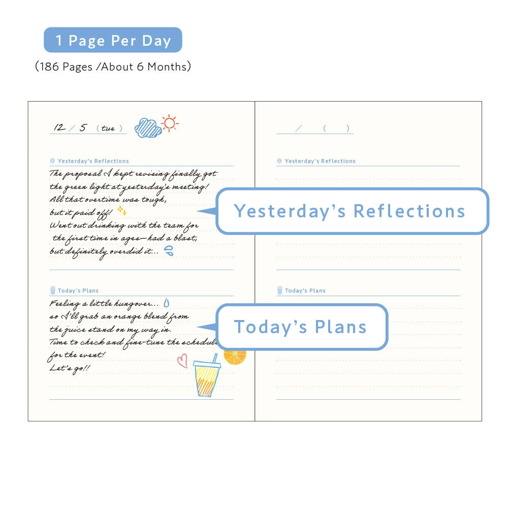 Morning Tea Time Journal - A6 Journal, Blue - Daigo