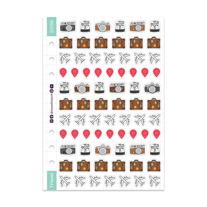 Travel Icons A5 Sticker Sheet