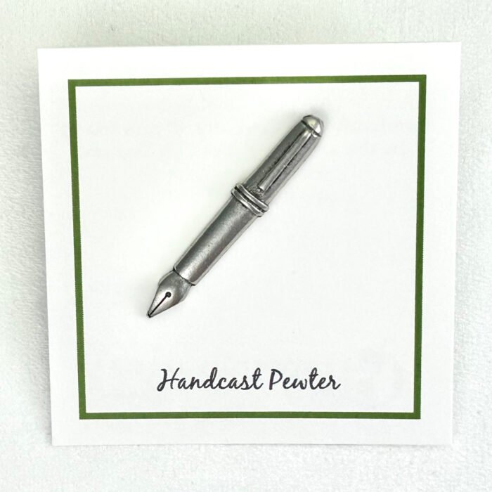 Fountain pen pin, pewter - Stationery Universe